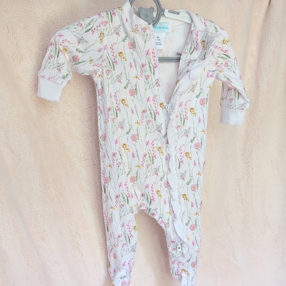 Feather Baby NB Floral Footie "Lyla"